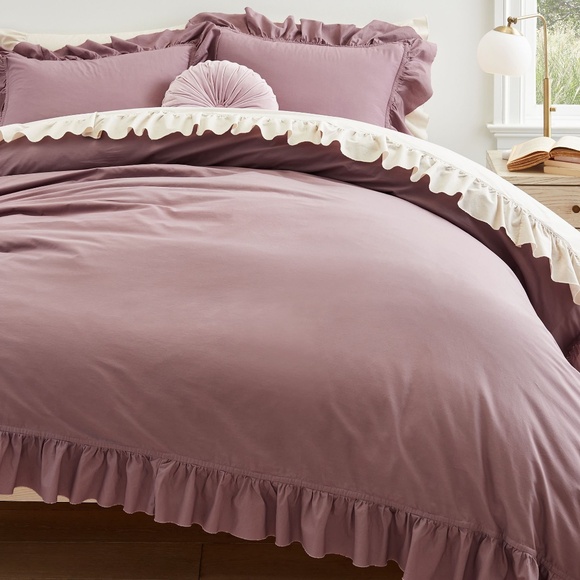 Pottery Barn Teen Washed Ruffle Duvet Cover F/Q - Picture 4 of 4
